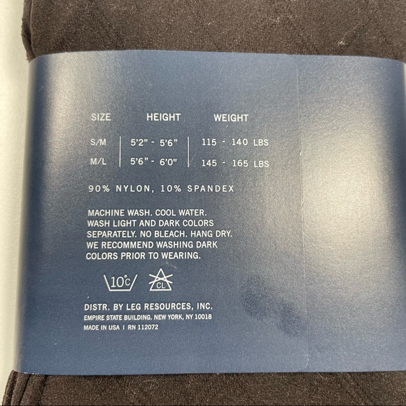 NWT Anne Klein dark brown diamond pattern tights Size S/M - Picture 4 of 6